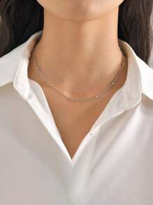 Women's Fashion Simple Sexy Necklace, Twist Rope Chain, Chain, Gold Jewelry Gold Accessories, Women Gifts, Choker Necklace, European And American Style Unisex Necklace, Sailor Rope Chain Necklace, Coffee Bean Necklace, Snake Chain, Oval Chain, Geometric Chain, Fashionable High-End Short Necklace Copper Clavicle Chain Choker Necklace, Golden Accessories, Style Women Gifts Daily Casual Wear, Fashion Jewelry