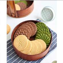 Nordic Style Lemon Flower Jam Cookie Cutter Mold Crisp Geometric Waffle Biscuit Stamp Embossers Homemade Sandwich Cookie Pastry Dessert Baking Decoration Tools - Army Green - View 5