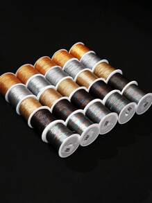 1 件 0.2-1 毫米金/银线花边绳手链项链编织绳适用于 DIY 流苏串珠香巴拉串珠宝制作配件 - 彩色 - 查看 3