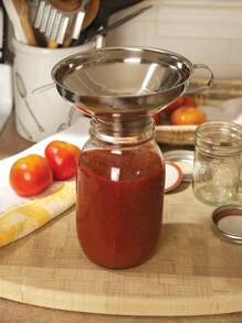 1PC不锈钢广口漏斗果酱调料油包装配件加厚大口径家用多功能厨房漏斗 - 銀色 - 查看 7