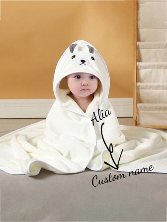 Personalized Soft Cute Baby Hooded Towel, Newborn Gift, Children's Towel With Custom Embroidered Name, Bath Time, Baby Shower Gift Baby Shower Family Decorations Giftswinter Eve Gifts Back To School Winter Gift Ideas Boy Girl Valentine's Day,Multi-Functional,Ornamental,Letter,Stylish,Modern,Colorful,Kawaii,Adorable,Cute,Casual,Custom,Personalised,Unique,Customized,Son,Daughter