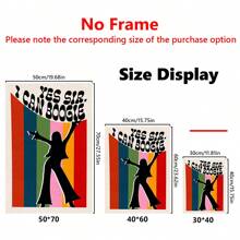 1pc, Canvas Hanging Poster, Solid Wood Framed Painting, I Can Boogie Disco 70s Style Music Poster Gift Print Wall Art For Living Room, Bedroom Wall Decor, Home Decor, Room Decor