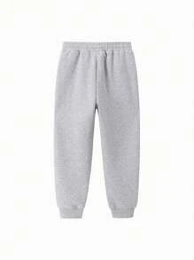 Balabala 男孩和女孩羊毛慢跑裤百搭保暖，适合 2024 年秋冬季 - 淺花灰 - 查看 5