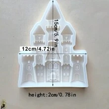 树脂、聚合物粘土、DIY 工艺品、1 件环氧树脂铸造模具，用于巧克力、蛋糕、肥皂制作、硅胶城堡模具 - 白色 - 查看 11