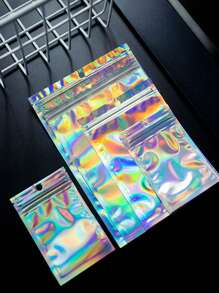 100pcs/Set Rainbow Laser Film Self-Sealing Bags Jewelry Ornaments Packaging Bags Gift Packaging Self-Sealing Bags