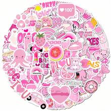 100 张粉色混合风格贴纸，4 厘米彩色混合粉色女孩风格涂鸦贴纸 - 均碼 - 查看 7