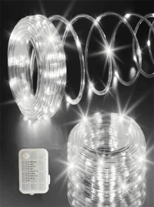 1 个 LED 灯管，由电池盒供电，户外花园装饰灯，适用于花园婚礼、派对、圣诞节节日装饰灯（产品不含电池） - 電池盒 - 查看 1