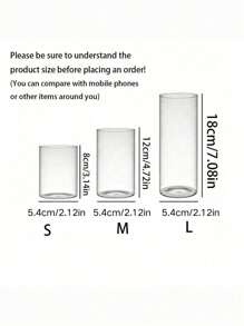 1 chiếc giá đỡ nến thủy tinh hình trụ trong suốt, giá đỡ nến thủy tinh borosilicate thon gọn, bình thủy tinh chịu nhiệt, thích hợp cho đám cưới, tiệc lễ, trang trí bàn làm việc, phông nền tiệc tối (không bao gồm nến), trang trí phòng, quà tặng - Nhiều màu - Xem 5