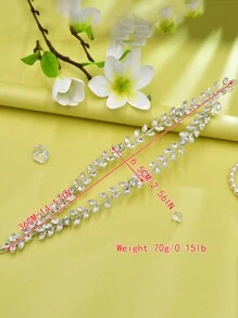 1 chiếc vòng tóc pha lê hai lớp màu bạc, mũ đội đầu cô dâu, băng đô dự tiệc tối hoàng gia cho phụ nữ - Bạc - Xem 8