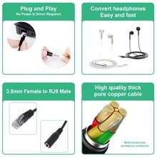 3.5mm Plug Jack To RJ9 For Headset Office Phone Adapter Cable - Multicolor - View 7