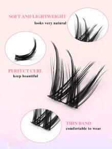 64pcs/Set Cartoon Style False Eyelashes, Natural Thin & Smooth, Suitable For DIY Daily Wear - CC - View 3