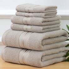 Bộ khăn tắm khách sạn sang trọng 6 món, bao gồm 2 khăn mặt, 2 khăn tay, 2 khăn tắm, mềm mại, thấm hút tốt, thích hợp cho phòng tắm, khách sạn, trang trí phòng tắm tại nhà SPA - Nhiều màu - Xem 13