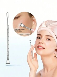 Set di 4 pezzi di strumenti in acciaio inossidabile per la rimozione dell'acne, kit estrattore di punti neri e brufoli con custodia, kit di strumenti di bellezza e trucco