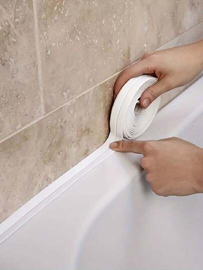 1 Roll Waterproof Toilet Caulk Strip - Self-Adhesive Sealing Tape For Kitchen And Bathroom - Waterproofing Solution To Avoid Wetness, Beautiful Seam Stickers For Workshops, Easy To Clean And Mildew-Resistant