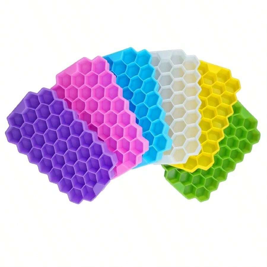 Honeycomb Silicone Ice Mold For Bottle With Lid 37 Cavities - 紫色 - 查看 1