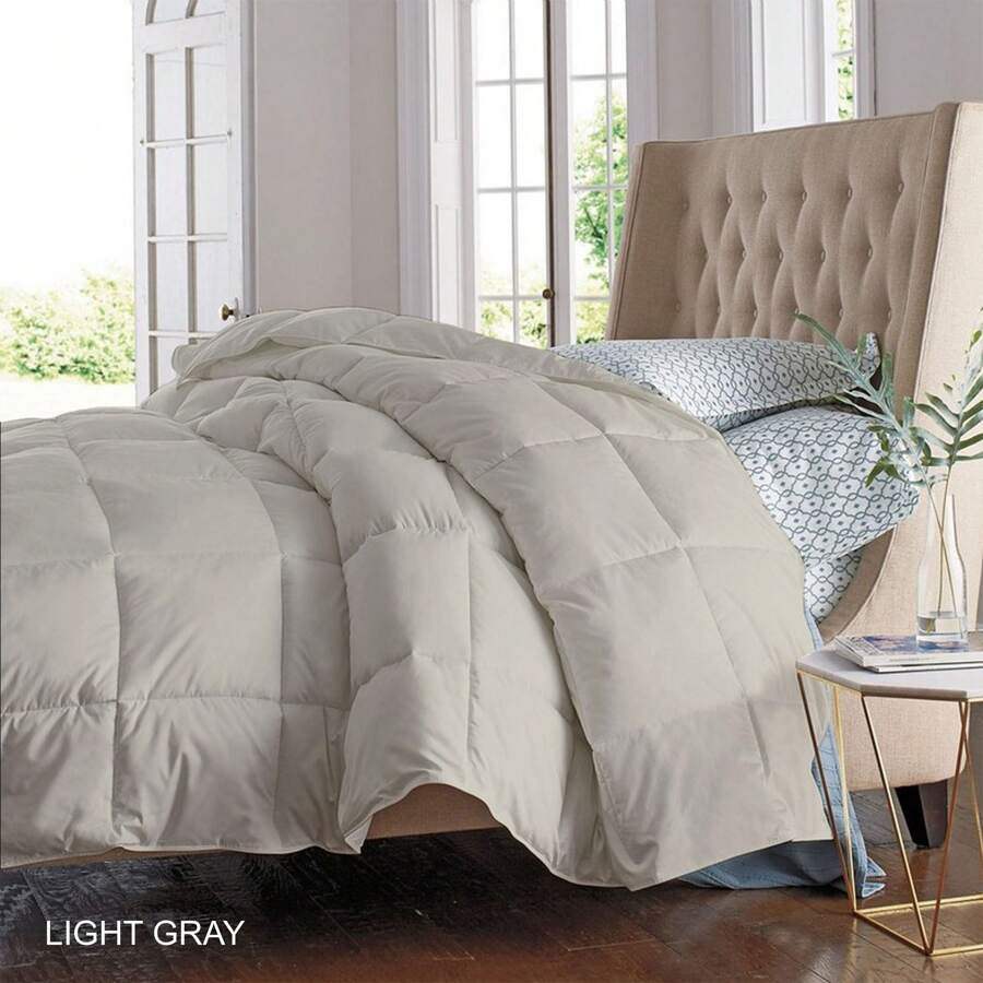 All Seasons Super Soft And Plush Down Alternative Comforter - Available In 8 Colors & 2 Sizes - Xám nhạt - Xem 1
