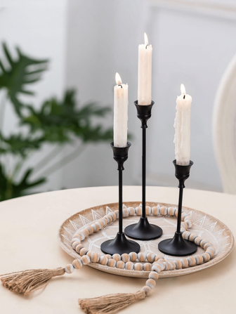 3pcs Elegant Candlestick Set, Metal Candle Holders For Wedding Table, Fireplace, Party Room Decor, Tabletop Decoration