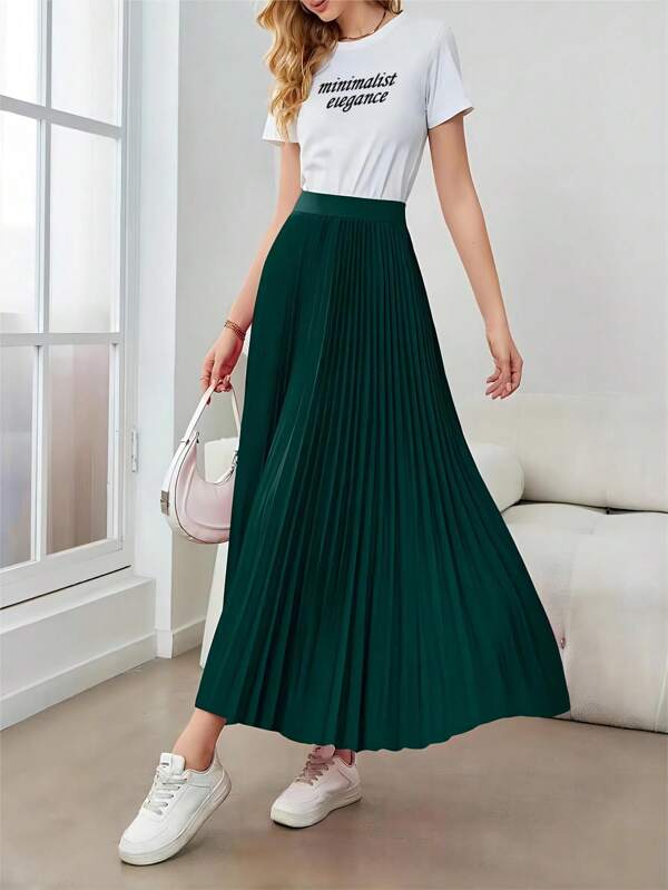 Women's Minimalist Elegant Versatile Pleated A-Line Skirt