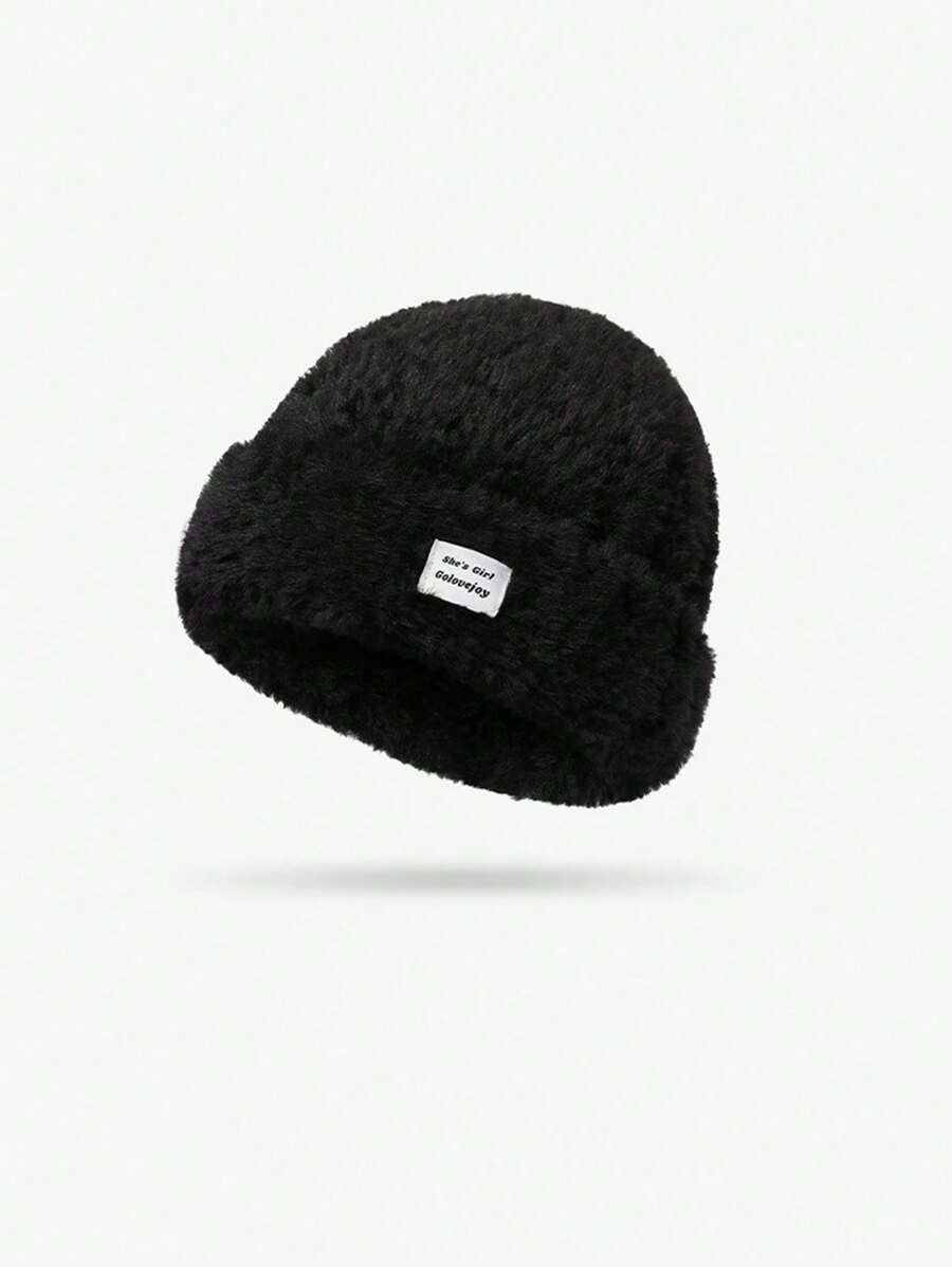 1件秋冬季户外滑雪毛绒保暖帽子护耳露脸小巧好看潮流 - 彩色 - 查看 1