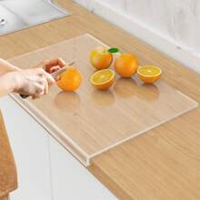 1 pièce Grand format 45 x 35 cm Planche à découper en acrylique transparent pour la cuisine, planche à découper antidérapante pour couper les légumes, les fruits, la viande, le pain, convient pour la cuisine, la table à manger, la rentrée scolaire