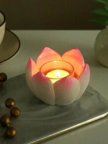 1 件创意简约莲花烛台，适用于家居装饰、客厅、书房、卧室、餐厅、节日装饰、情人节、母亲节、感恩节礼物（不含玻璃杯） - 多色 - 查看 5