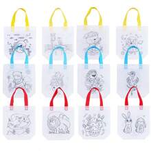 Túi Graffiti DIY cho trẻ em, Túi Graffiti bằng vải không dệt, Đồ dùng tô màu thủ công cho trẻ em trai gái, Túi Graffiti cho trẻ mới biết đi để tô màu, vẽ và đồ chơi giáo dục, Hộp đựng bút Graffiti, Túi Tote Graffiti - nhiều màu - Xem 8