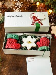 3 cái/hộp, Nến thơm Giáng sinh Người đàn ông bánh gừng Cây thông Noel Đồ trang trí hương thơm Hộp quà hình con nai Bộ năm mới - Nhiều màu - Xem 10