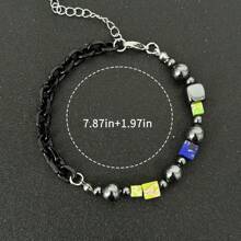 时尚不锈钢男士链手链，适合日常佩戴和送礼 - 圣诞节、新年、情人节假期 - 銀色 - 查看 14