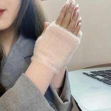 1 双秋冬时尚针织露指臂套，男女通用涤纶套穿式暖手器，带拇指孔，加厚针织腕袖，适合骑自行车和户外活动 - 仅可手洗 - 彩色 - 查看 10