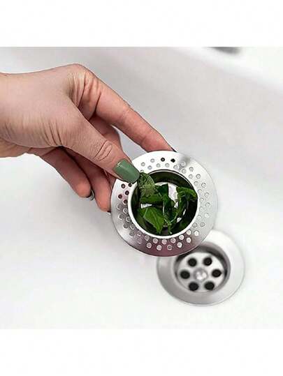 1pc/2pcs Stainless Steel Kitchen & Bathroom Sink Strainers - Hair Catcher Stopper, Shower Drain Filter Trap