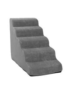 宠物楼梯，防滑柔软可拆卸可洗狗台阶，适用于床、沙发、长沙发和坡道梯，为客厅和卧室里的老年犬提供帮助 - 灰色 - 查看 16