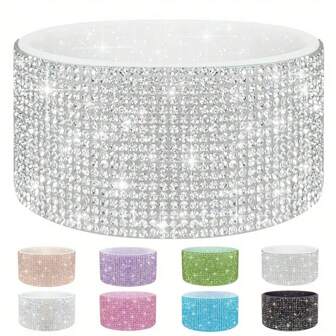 Sparkling Rhinestone Glitter Silicone Boot For Cups 20-40oz & Modern Trek Tumblers - Anti-Slip Sleeve Fits 2.8-2.9" Bases, Compatible With 30-40oz Models