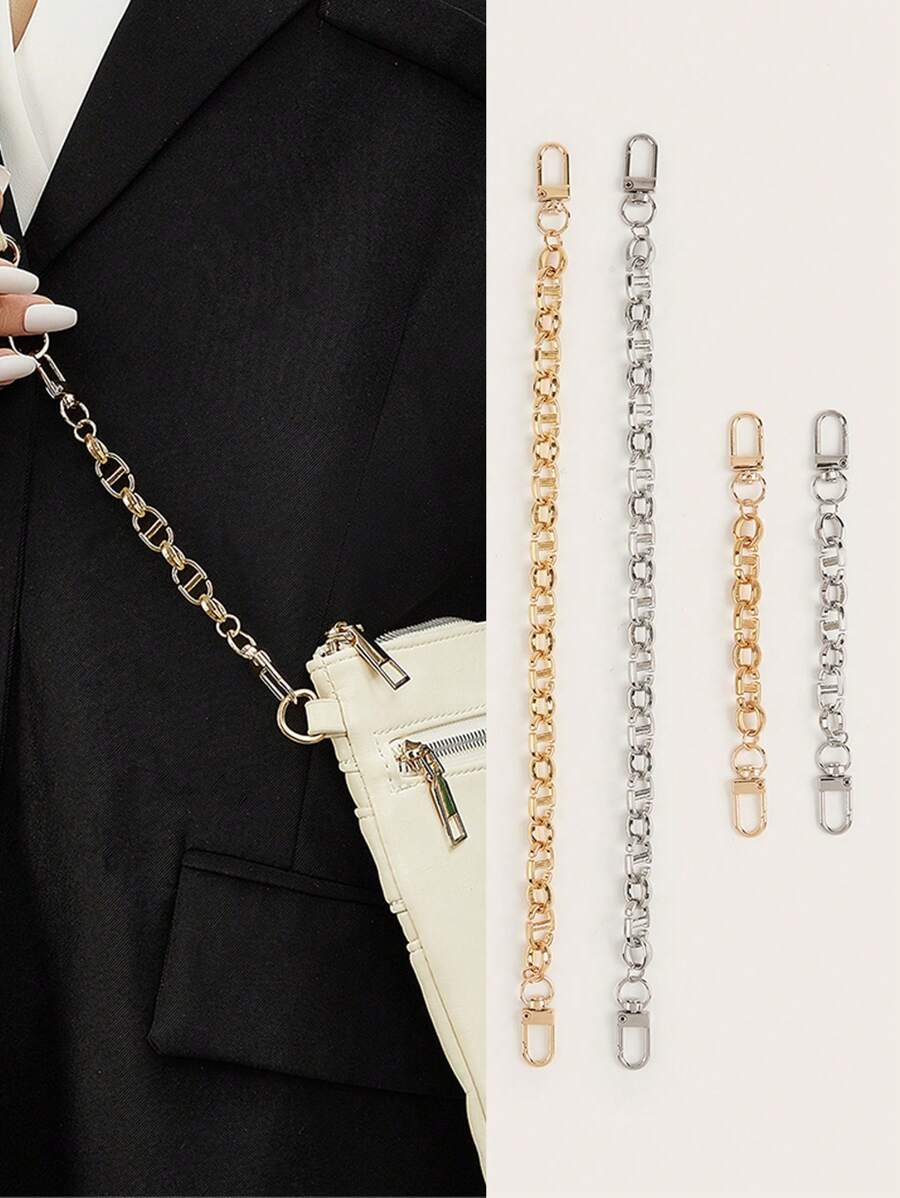 女士包包延长链 字母 D 设计链条延长器 简约金属包包链条配件 简约优雅银色/金色 女士礼物