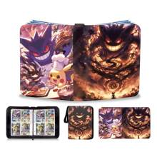 pokemon 1 opakowanie etui na segregatory na karty do gry Pokemon z koszulkami. Segregator z 4 kieszeniami, przenośny organizer na karty do kolekcjonowania, mieszczący do 400 kart standardowego rozmiaru. Etui do przenoszenia gier.