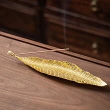 1 Đế cắm hương lá bồ đề, Đế đựng hương, Đế đựng hương, Đồ trang trí hương liệu sáng tạo, Đồ trang trí lư hương trong nhà - đồng - Xem 14