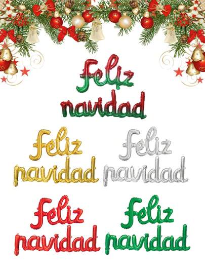 MECRLA 圣诞字母气球套装、圣诞派对装饰气球、圣诞派对气球花环、新年派对、墙面装饰、圣诞节