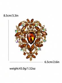 Luxury Large Crystal Flower Brooch For Women Party Banquet Jewelry Dress Skirt Large Brooch Accessories Gift Valentines,Mom,Mother,Mother's Day,Gift - Large Crystal Flower Brooch - View 10