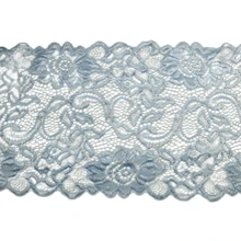 5 Meters Of Two-Tone Lace, 18 Cm Wide, Elastic. - Sky Blue - View 2
