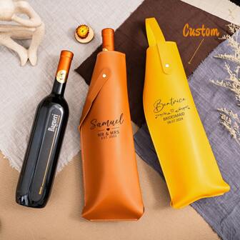 Custom Wine Bag, Personalized Wine Tote, Leather Engraved Wine Bag, Gifts For Wine Lovers, Corporate Gifts, Wedding Christmas Gift, Housewarming Gift,Stylish,Colorful,Vintage,Unisex,Hipster,Simple,Casual,Custom,Personalized,Unique