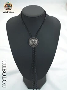 Krawat męski Wild West BOLO Bolo - Vintage Stripe, ręcznie robiony, unikatowy, indiański, westernowy, kowbojski, skórzany krawat, męskie i damskie dodatki odzieżowe, jednoczęściowy