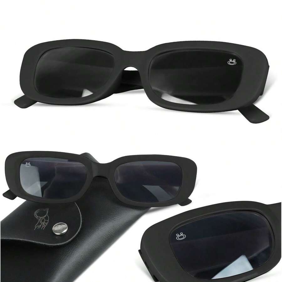 Since84 Kids Sunglasses For Girls Square Black Vintage Lenses With UV400 Protection For Children From 4 Years Old Elegance And Safety Exclusive Case Style And Daily Care - màu đen - Xem 1