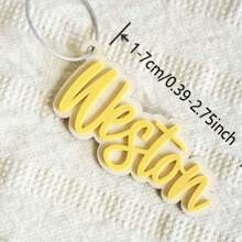 Acrylic Keychain Retro Name Tag, Customizable Acrylic Name Tag For Backpack, Diaper Bag, Lunch Box