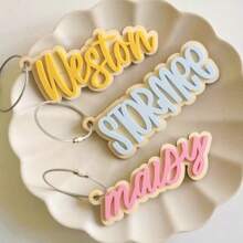 Acrylic Keychain Retro Name Tag, Customizable Acrylic Name Tag For Backpack, Diaper Bag, Lunch Box