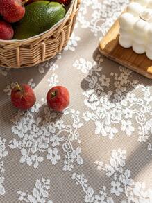 1pc Lace Tablecloth, Wavy Edge Decor, Polyester Material, Suitable For Living Room, Dining Room, Holiday Party, Wedding Decor - Multicolor - View 18