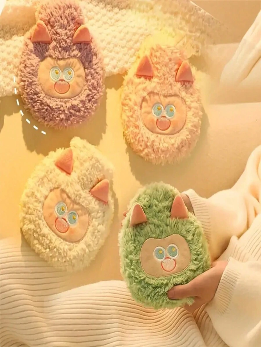 1 bình nước nóng hình quái vật dễ thương: 4 màu (Trắng, Hồng, Xanh lá, Tím) - Hoàn hảo cho mùa đông, du lịch và làm quà tặng - Chất liệu PVC - Giặt tay hoặc giặt khô - 1 cái - Xem 1