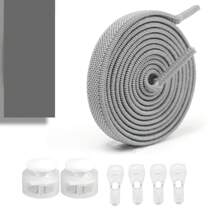 弹性免系带鞋带，扁平鞋带，适用于男士和女士运动鞋。带金属锁的快速松紧鞋带，鞋带。