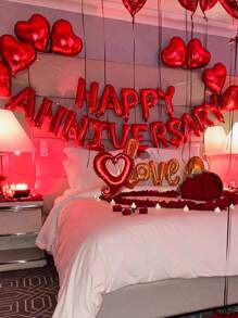 Bộ 42 quả bóng bay trang trí kỷ niệm, Biểu ngữ kỷ niệm vui vẻ, Bóng bay hình trái tim, Thích hợp cho tiệc ngày lễ tình nhân, Tiệc cô dâu, Trang trí tiệc kỷ niệm - Nhiều màu - Xem 4
