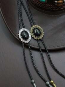 狂野西部 BOLO 男士波罗领带 - 黑色宝石手工制作独特西部牛仔皮领带男女服装配饰单品 - 彩色 - 查看 5