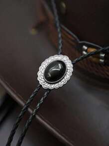 狂野西部 BOLO 男士波罗领带 - 黑色宝石手工制作独特西部牛仔皮领带男女服装配饰单品 - 彩色 - 查看 6