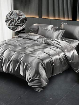 2/3 st Enfärgade påslakanset, sängset, moderiktigt och enkelt påslakan, med dragkedja hörnband, tvättat påslakan i mikrofiber, mjukt, hudvänligt och andningsbart, lätt och illamående, idealisk påskpresent, till mors dagspresent, perfekt julklapp, passande för alla årstider, bekvämt påslakan, heminredning, påslakan Twin/Queen/King, 1st påslakan och 1/2st örngott